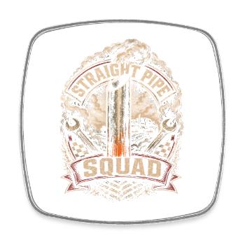 Rolling Coal Straight Pipe Squad - Viereckiger Kühlschrankmagnet - Weiß - Vorne