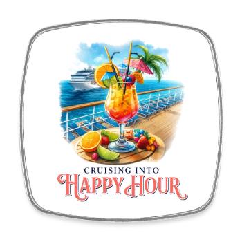 En se déplaçant vers l’happy hour - Magnet carré - blanc - Devant