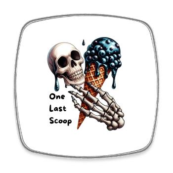 Totenkopf mit Blaubeer-Eis Gothic Motiv - Viereckiger Kühlschrankmagnet - Weiß - Vorne