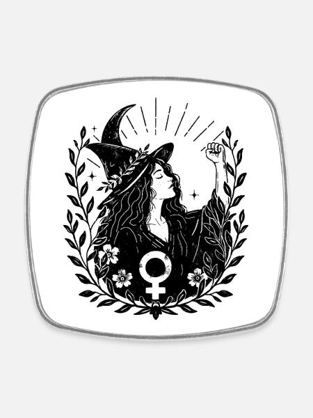 Untamed - Square fridge magnet - white