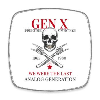 Gen X – Élevé à l’extérieur est resté dur - Magnet carré - blanc - Devant