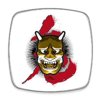 Japanese Oni - Magnet carré - blanc - Devant