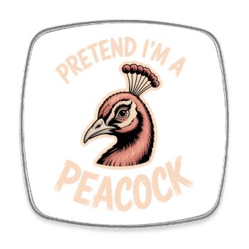 Paroles du paon Oiseau Paon Drôle de cadeau de paon - Magnet carré - blanc - Devant