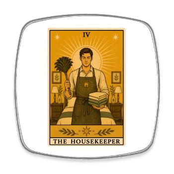 Hauswirtschafter | Haushalt Tarot - Viereckiger Kühlschrankmagnet - Weiß - Vorne