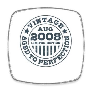 Vintage August 2008 Limited Edition Circle - Square fridge magnet - white - Front
