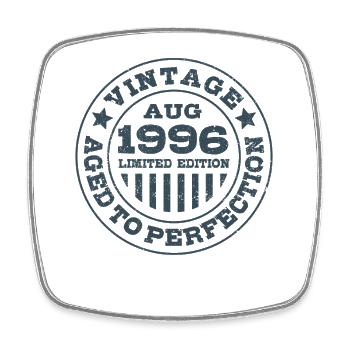 Vintage August 1996 Limited Edition Circle - Square fridge magnet - white - Front