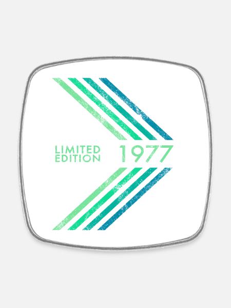 Édition limitée 1977 Anniversaire masculin - Magnet carré - blanc