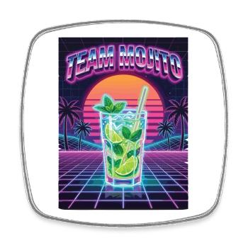 Barman de cocktails Mojito pour enterrement de vie de garçon - Magnet carré - blanc - Devant