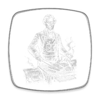 Franklin Pierce Grilling BBQ - Magnet carré - blanc - Devant
