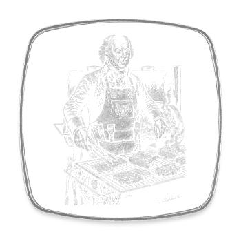 John Adams Grilling BBQ - Magnet carré - blanc - Devant