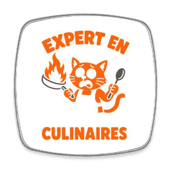 Expert en catastrophes culinaires - Magnet carré - blanc - Devant