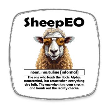 SheepEO Chef | Chef d’équipe | Entraîneur | PDG | Schäff - Magnet carré - blanc - Devant