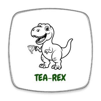 Tea-Rex Tee-Genießer - Viereckiger Kühlschrankmagnet - Weiß - Vorne