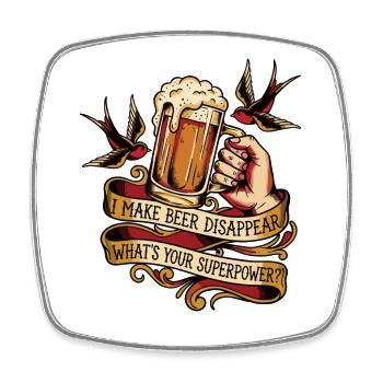 I'm Making Beer Disappear Craft Beer - Square fridge magnet - white - Front