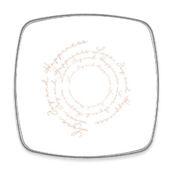 Love Joy Happiness Positive Affirmation Circle - Square fridge magnet - white - Front