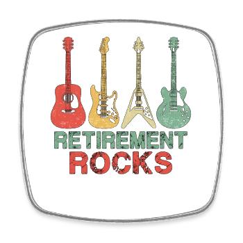 Retirement Rocks - Viereckiger Kühlschrankmagnet - Weiß - Vorne