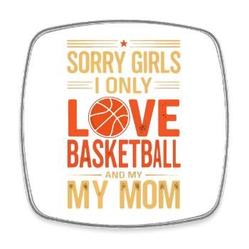 Basketball love and mom - Square fridge magnet - white - Front
