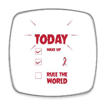 Laryngeal Cancer Cancer Survivor Cancer Stinks - Square fridge magnet - white - Front