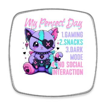 Pastel Goth Soft Goth Gaming Gamer - Square fridge magnet - white - Front