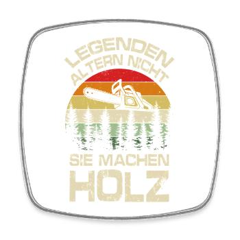 Legenden machen Holz - Viereckiger Kühlschrankmagnet - Weiß - Vorne