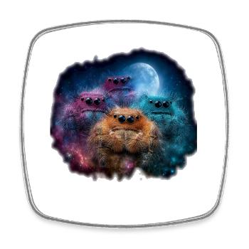 Jumping Spiders Accessories Terrarium Holder Gift - Square fridge magnet - white - Front