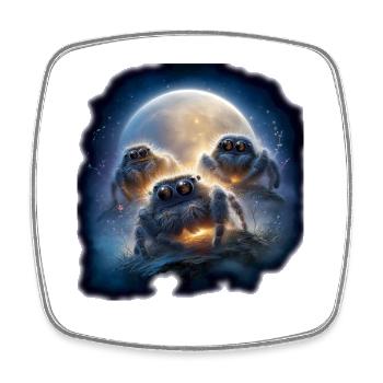 Jumping Spiders Terrarium Accessories Fan Gift - Square fridge magnet - white - Front