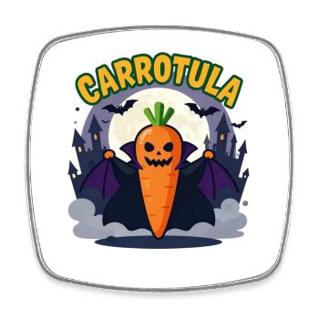 Blague sur le costume d’Halloween de Carotte Carotte et Vampire - Magnet carré - blanc - Devant
