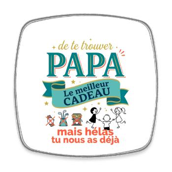 Meilleur Cadeau Papa Humour Enfants - Magnet carré - blanc - Devant