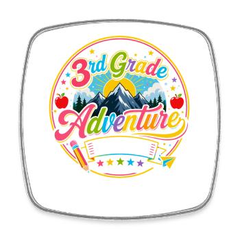 Aventure CE2 Rentrée Scolaire CE2 Colorée - Magnet carré - blanc - Devant