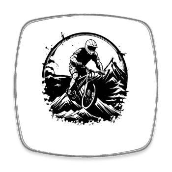 Vtt - Magnet carré - blanc - Devant
