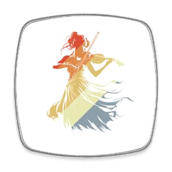 Look vintage de violoniste - Magnet carré - blanc - Devant