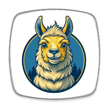 Mascotte Lame Kawaii Personnage de dessin animé Clipart Logo - Magnet carré - blanc - Devant