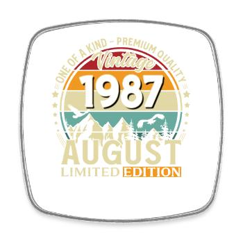 39th Birthday Gift Husband Original 1991 August - Square fridge magnet - white - Front