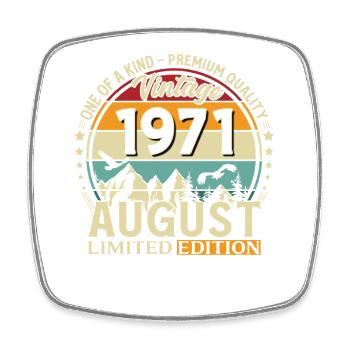 Cadeau du 55e anniversaire Mari Original 1971 août - Magnet carré - blanc - Devant