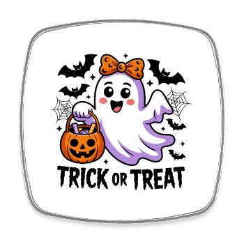 Trick Or Treat - Viereckiger Kühlschrankmagnet - Weiß - Vorne