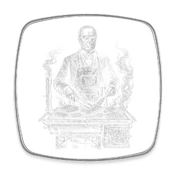 William McKinley grillant un barbecue - Magnet carré - blanc - Devant