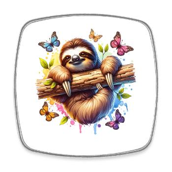 Faultier Sloth - Square fridge magnet - white - Front