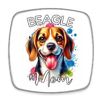 Maman Beagle - Magnet carré - blanc - Devant
