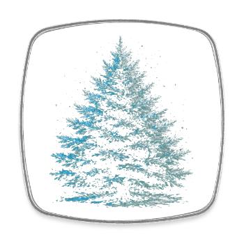 Sapin Enneiger En Hiver Arbre Hivernal  - Magnet carré - blanc - Devant