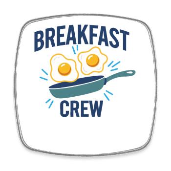 Breakfast Crew Funny Brunch Coffee Pancake Food - Square fridge magnet - white - Front
