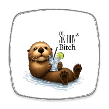 SKINNY BITCH² OTTER - Cocktail & dezenter Text - Viereckiger Kühlschrankmagnet - Weiß - Vorne