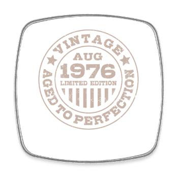 Vintage August 1976 Limited Edition Circle - Square fridge magnet - white - Front