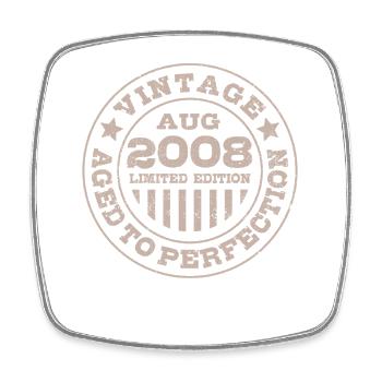 Vintage August 2008 Limited Edition Circle - Square fridge magnet - white - Front