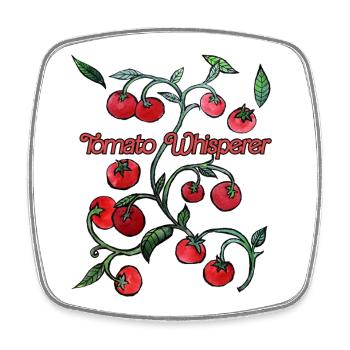 Tomato Whisperer - Square fridge magnet - white - Front