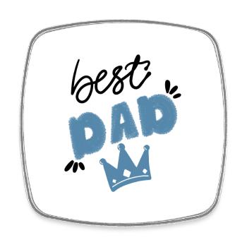 BEST DAD - Viereckiger Kühlschrankmagnet - Weiß - Vorne
