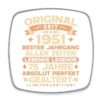 Original 1951 Jahrgang Legende 75. Geburtstag - Viereckiger Kühlschrankmagnet - Weiß - Vorne