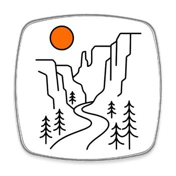 Cadeau pour randonnée en ligne des montagnes Canyon - Magnet carré - blanc - Devant