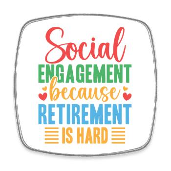 Engagement des citations d’un travailleur social à la retraite - Magnet carré - blanc - Devant