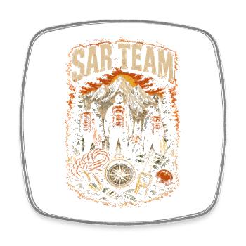 Rescue Team SAR Team - Square fridge magnet - white - Front