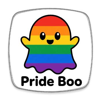 Regenbogen Pride Geist Design - Viereckiger Kühlschrankmagnet - Weiß - Vorne